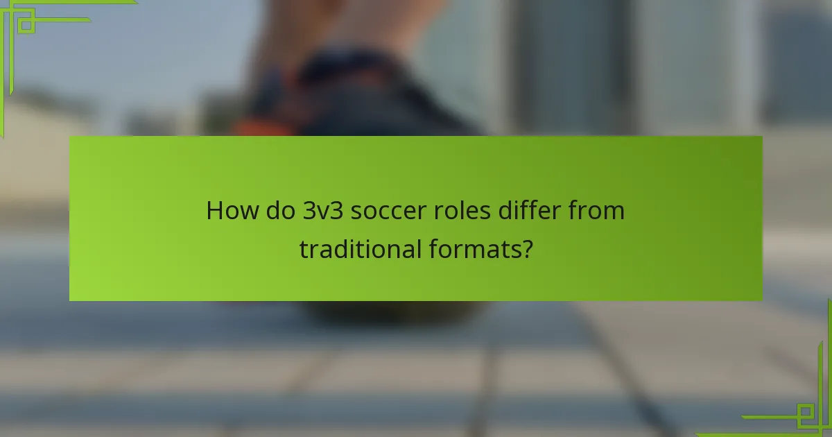 How do 3v3 soccer roles differ from traditional formats?