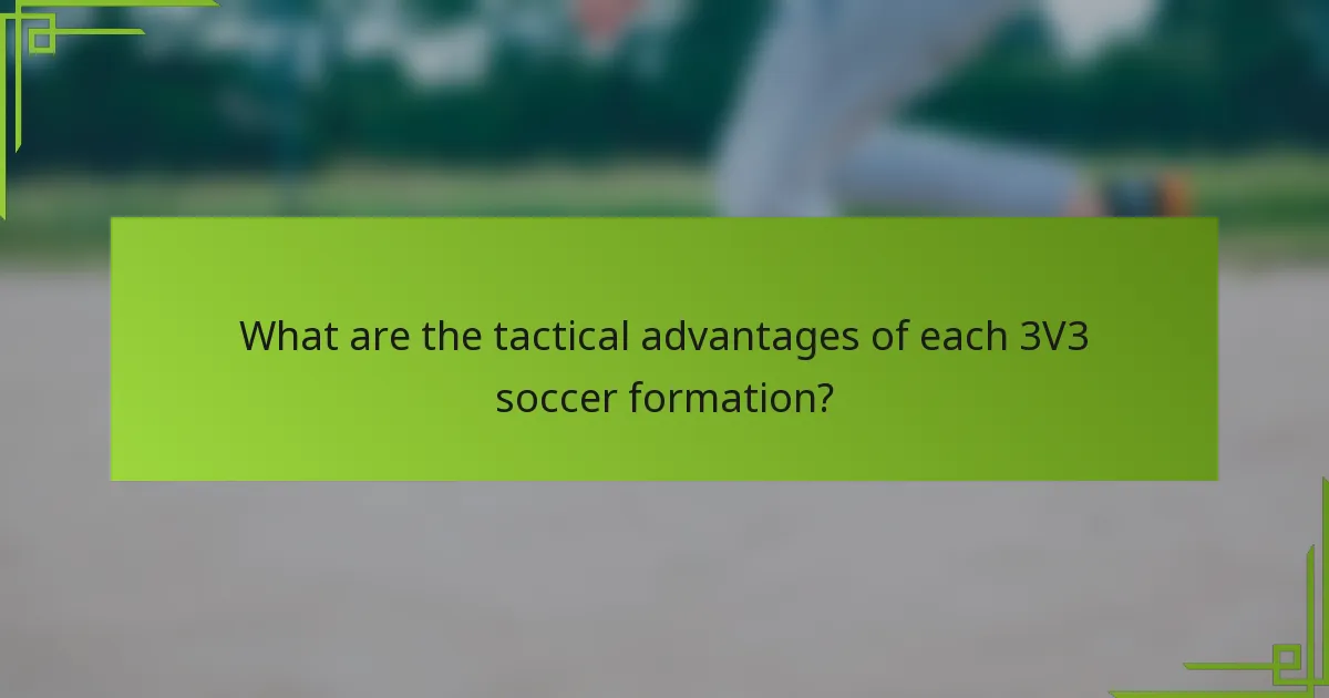 What are the tactical advantages of each 3V3 soccer formation?